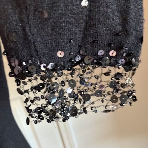 Morrell Maxie black sweater blouse sequins beads size S/M beautiful bead… - Picture 5 of 10